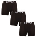 3PACK meeste bokserid Styx long sport elastic black (3U960)