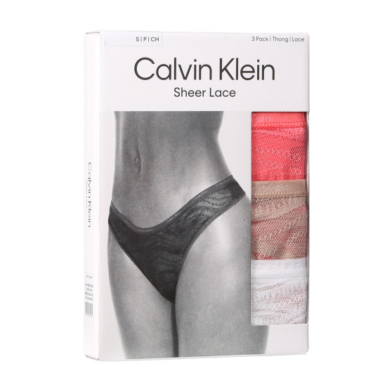 3PACK naiste stringid Calvin Klein mitmevärvilised (QD5216E-NOX)