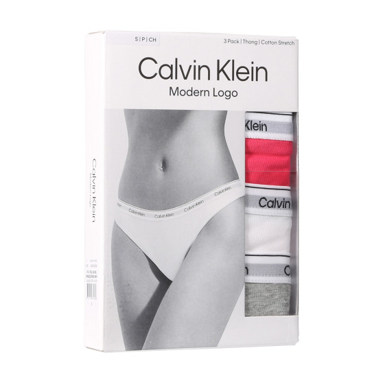 3PACK naiste stringid Calvin Klein mitmevärvilised (QD5209E-NP4)