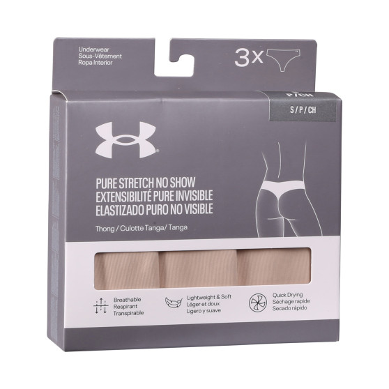 3PACK naiste stringid Under Armour beež (1383893 500)