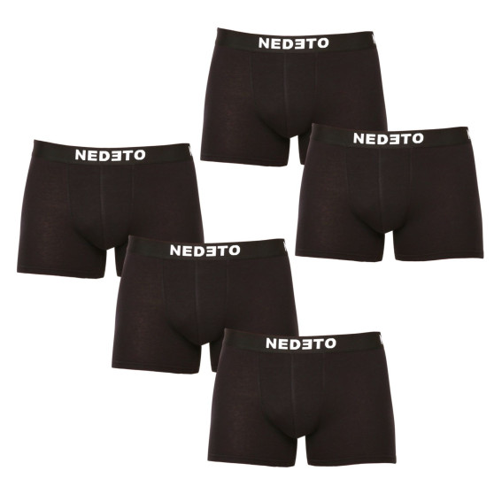 5PACK meeste bokserid Nedeto mustad (5NDTB001-brand)