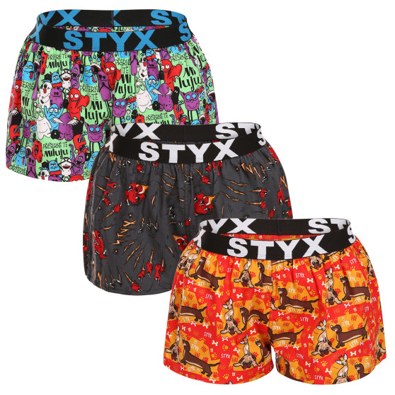 3PACK naiste bokserid Styx art sports rubber multicolour (3T15245)