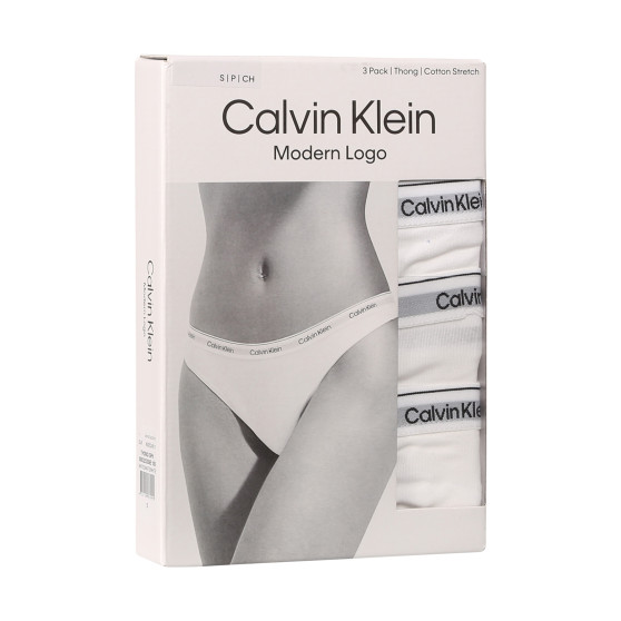 3PACK naiste stringid Calvin Klein valge (QD5209E-100)