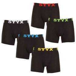 5PACK meeste bokserid Styx long sport elastic black (5U9601)