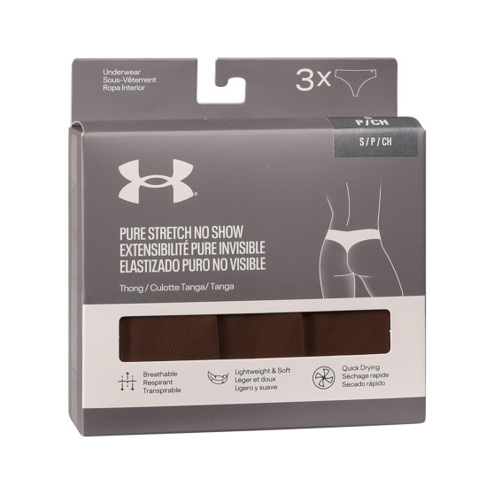 3PACK naiste stringid Under Armour pruun (1383893 625)