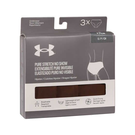 3PACK naiste aluspüksid Under Armour pruun (1383895 625)